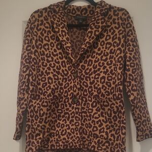 Ann Taylor Purple and Tan Patterned Blazer